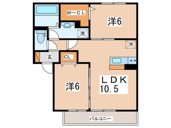 OHANA HOUSE(2LDK/2階)の間取り写真