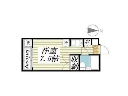 メゾンドリヴァージュ(ワンルーム/1階)の間取り写真