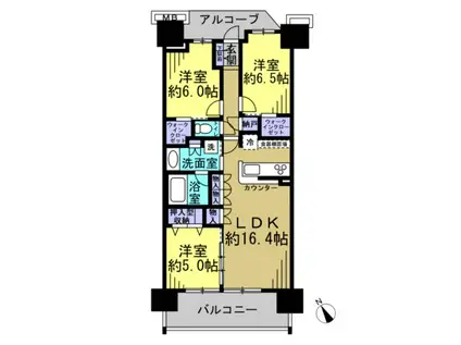 プラウド大府(3LDK/14階)の間取り写真