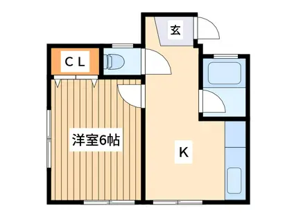 ハイツ佐藤(1K/1階)の間取り写真