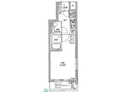 アイル新宿(1K/3階)の間取り写真