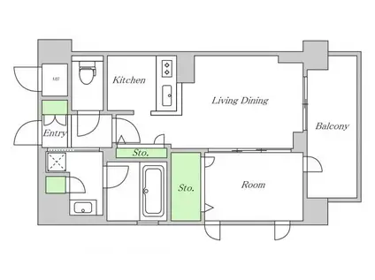 VERDURE江坂広芝町(1LDK/7階)の間取り写真