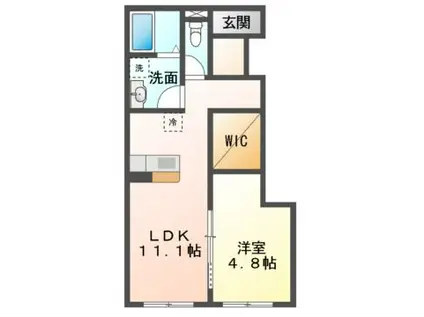 久居野村町アパート(1LDK/1階)の間取り写真