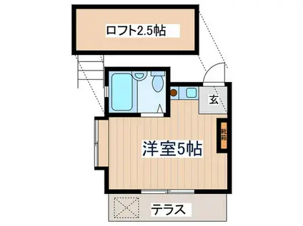 メゾンベルデ 一ッ橋(ワンルーム/2階)の間取り写真