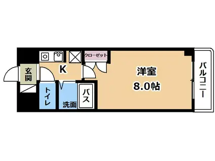 アイランド小野山(1K/4階)の間取り写真