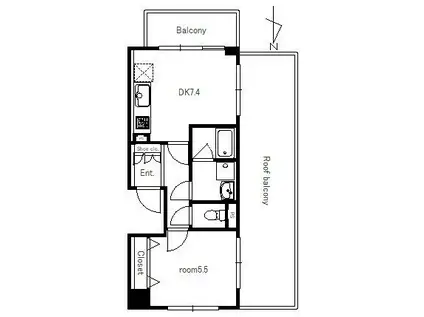ESPERANZA(1DK/6階)の間取り写真
