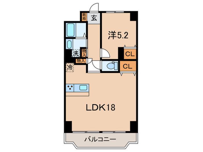 ヴェルドゥミール(1LDK/2階)の間取り写真