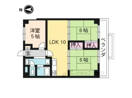 パルテ西京極(3LDK/1階)の間取り写真