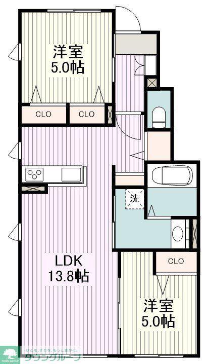 CASA VERDE(2LDK/1階)の間取り写真
