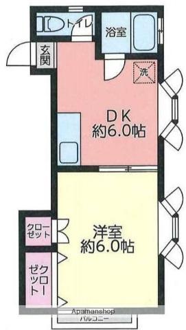 ハイツグリーンシティ(1DK/1階)の間取り写真