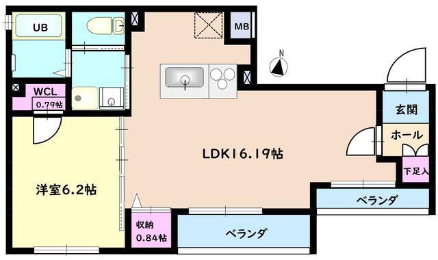 GRAND ETE(1LDK/4階)の間取り写真