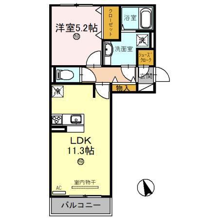 コモレビガーデン(1LDK/3階)の間取り写真