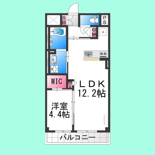 レヴォントゥレットII(1LDK/1階)の間取り写真