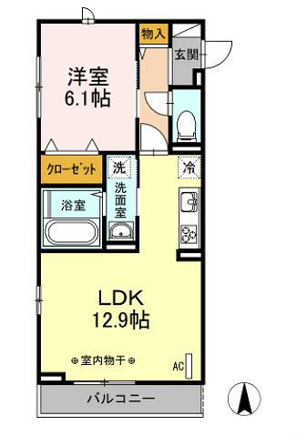 LSY45(1LDK/2階)の間取り写真