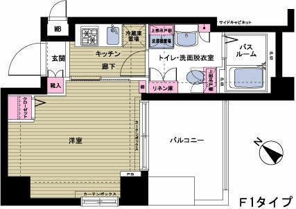 フェニックス日本橋浜町壱番館(1K/8階)の間取り写真