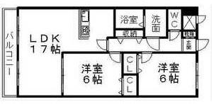 シャルム名東(2LDK/1階)の間取り写真