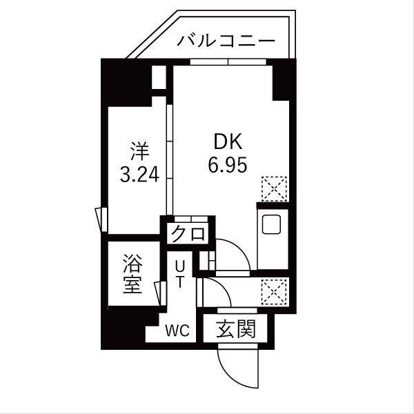TRADIS森下(1DK/1階)の間取り写真