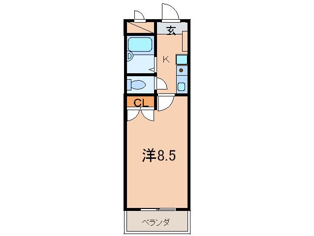 INK東灘(1K/1階)の間取り写真