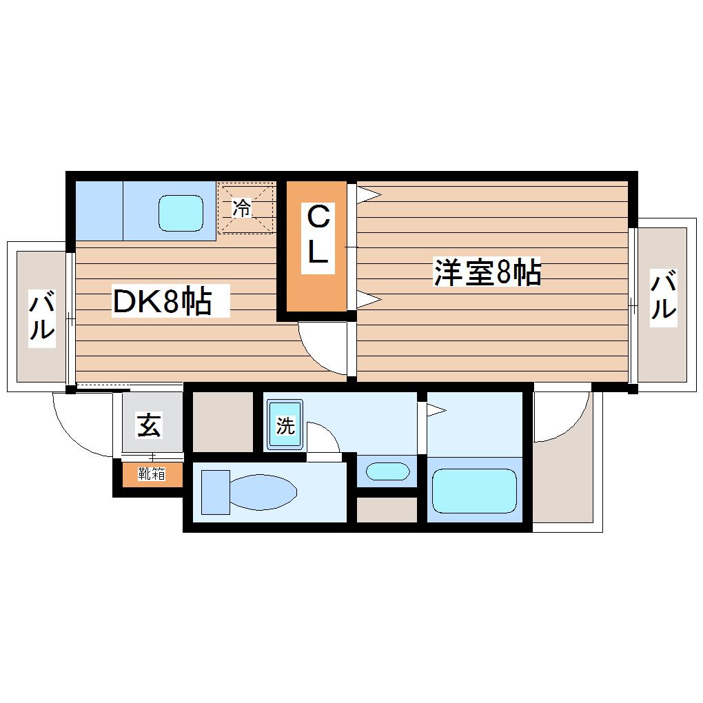 サンコートヒルズみずほ台II番館(1DK/1階)の間取り写真