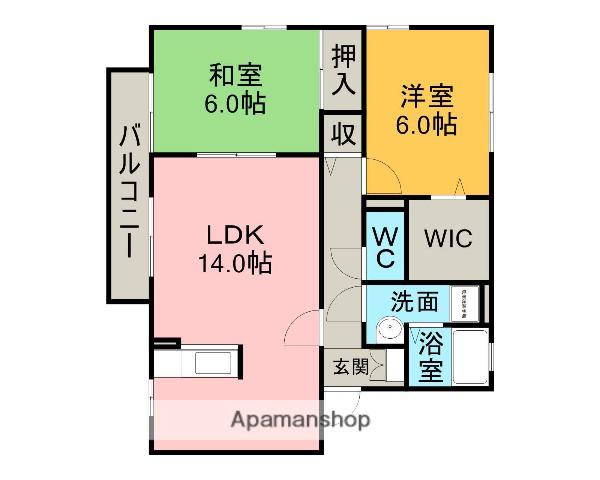 燦SHIMIZU(2LDK/2階)の間取り写真