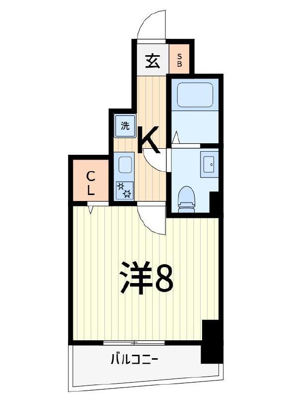 レーヴ東京イースト フェルクルール(1K/5階)の間取り写真