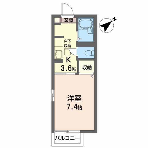 ジュネス南光台(1K/1階)の間取り写真