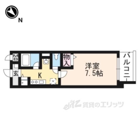 ヴィレイア101(1K/4階)の間取り写真