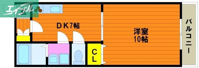 MAPLE中仙道(1DK/4階)の間取り写真
