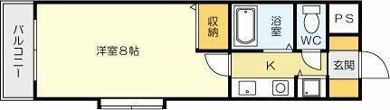 BERGAMOTTO 吉野町(1K/6階)の間取り写真