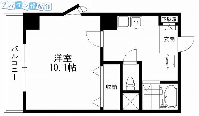 コートシャンベル(1K/6階)の間取り写真
