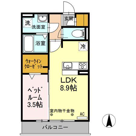 CHARME II(1LDK/2階)の間取り写真