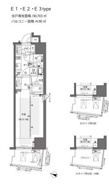 ZOOM都庁前(1K/4階)の間取り写真
