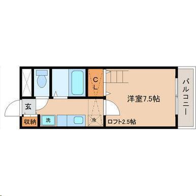 ロイヤルヒルズ富沢II(1K/3階)の間取り写真