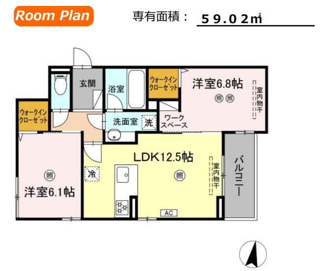 ファミールMNK(2LDK/1階)の間取り写真