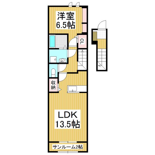 ARCADIA龍(1LDK/2階)の間取り写真