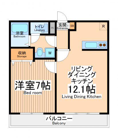 メゾンイトー(1LDK/2階)の間取り写真