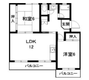 シャトー江口(3DK/2階)の間取り写真
