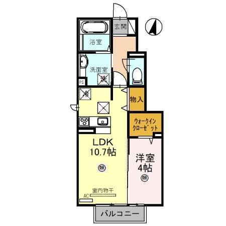 アステール松江(1LDK/1階)の間取り写真