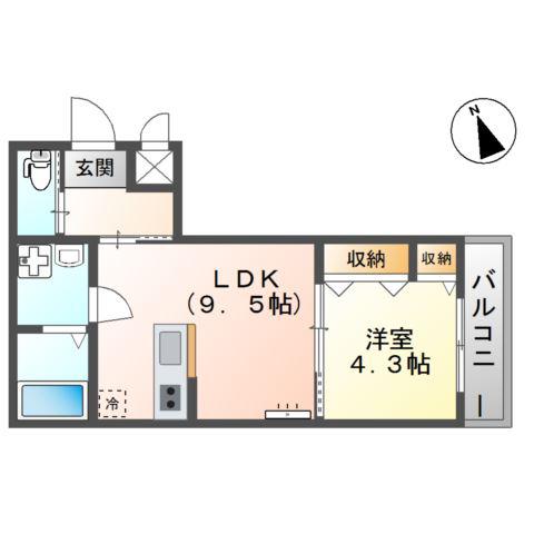 ＪＲ境線 後藤駅 徒歩14分 3階建 築10年(1LDK/3階)の間取り写真