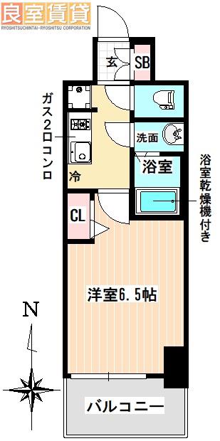 エステムコート名古屋グロース(1K/15階)の間取り写真