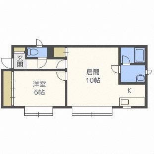 サンハイツ(1LDK/2階)の間取り写真