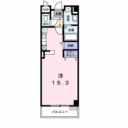 セレンディピティO.V(ワンルーム/2階)の間取り写真