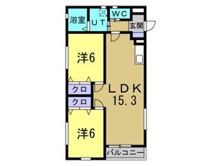 シャトレー福田地(2LDK/2階)の間取り写真