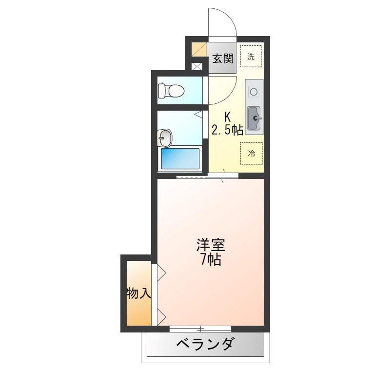 アートヒルズ一条(1K/3階)の間取り写真