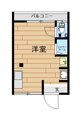 グレートII(ワンルーム/1階)の間取り写真