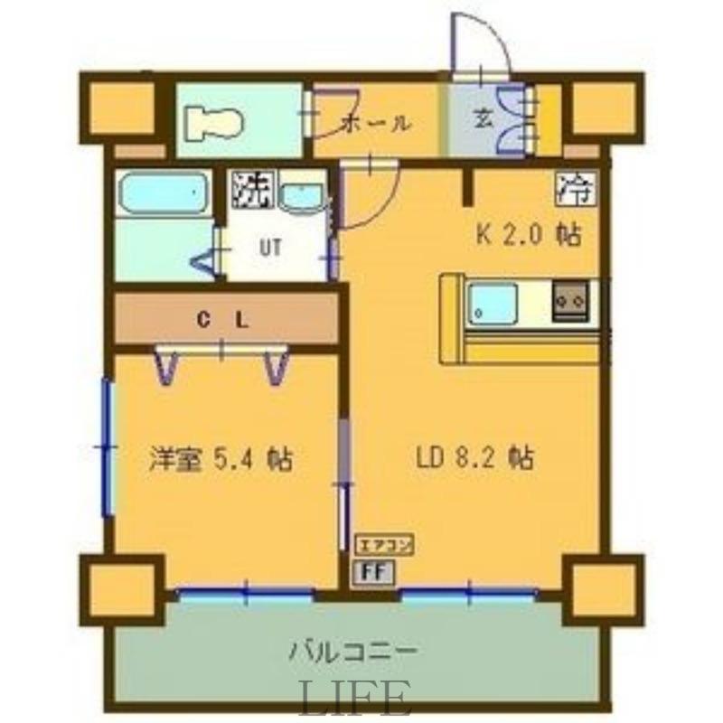 サンコート本通ガーデンヒルズ(1LDK/5階)の間取り写真