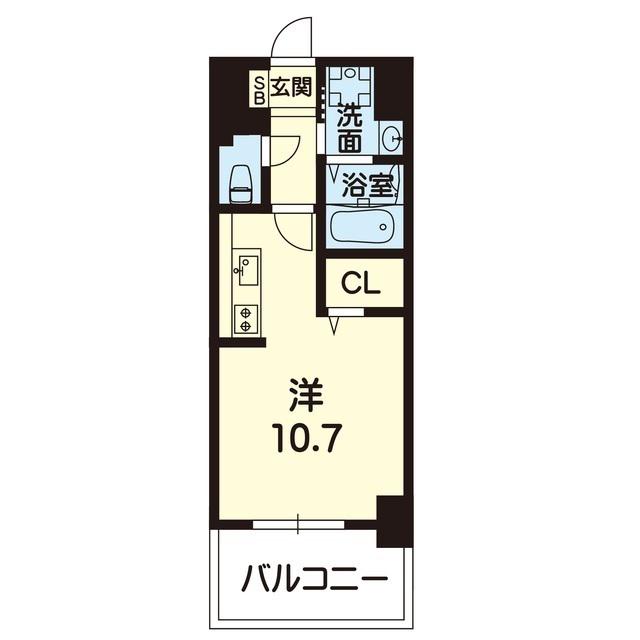 KーSMARTけやき通(ワンルーム/3階)の間取り写真