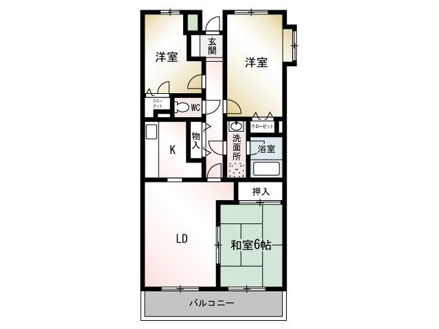 エクレール綾瀬(3LDK/2階)の間取り写真