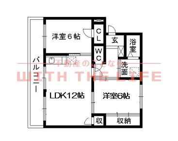 第2江頭ハイツ(2LDK/2階)の間取り写真