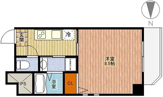 リヴェール小路(1K/7階)の間取り写真